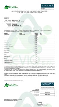 certificato conformità bio